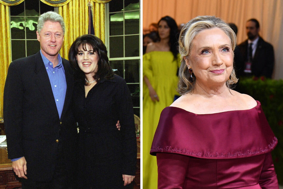 Bill Clinton (76) gab am 17. August 1998 vor einer Grand Jury zu, dass er eine "unangemessene Beziehung" zu Lewinsky (49) gehabt hatte. Seine Frau Hillary (74, l.) blieb dennoch bei ihm.
