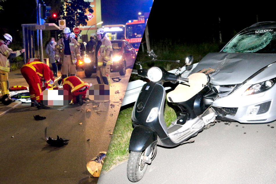 Auto erfasst Roller in Berlin und schiebt ihn bis nach Brandenburg: Mann schwer verletzt!