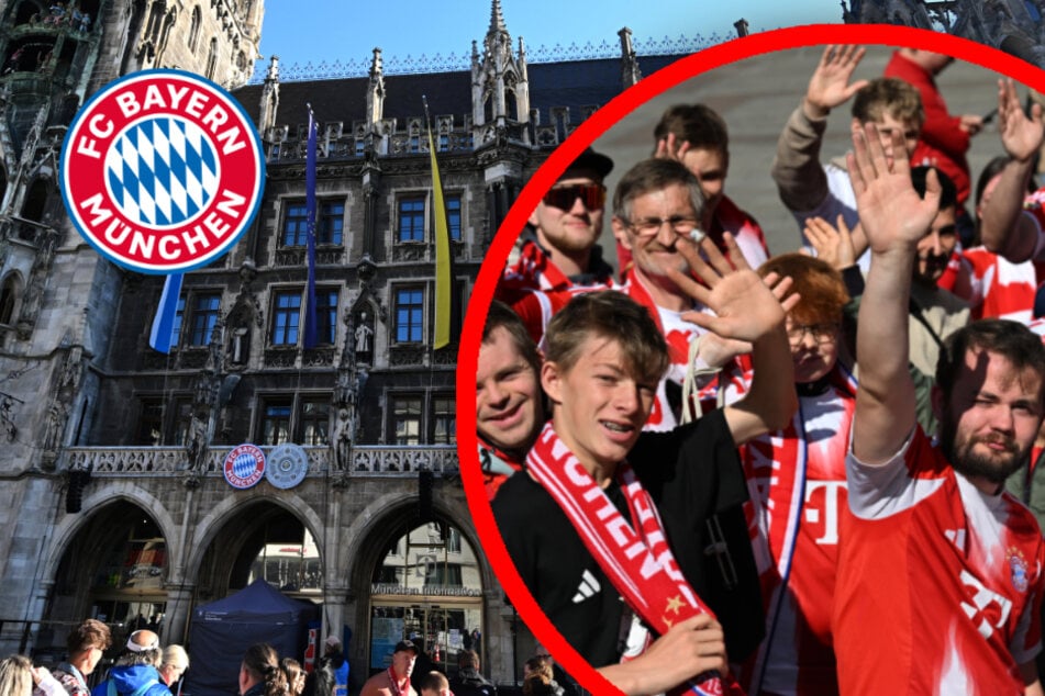 FC Bayern in Partystimmung: Meisterfeier auf dem Marienplatz in München