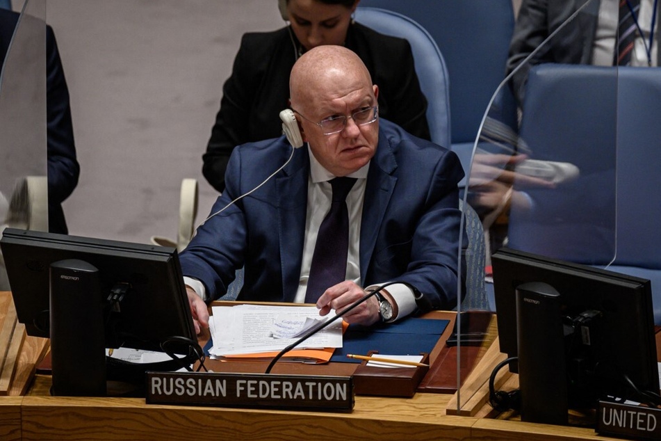 Permanent Representative of the Russian Federation to the United Nations Vasily Nebenzya attends a Security Council meeting at the UN headquarters in New York.