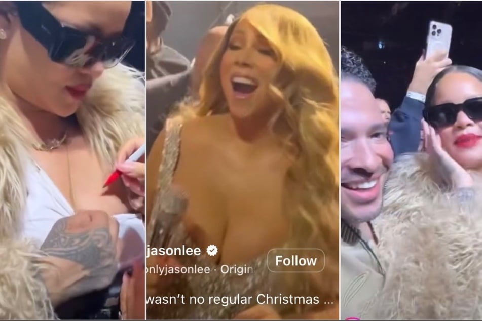 Rihanna has the ultimate fangirl moment with Mariah Carey at Christmas show!