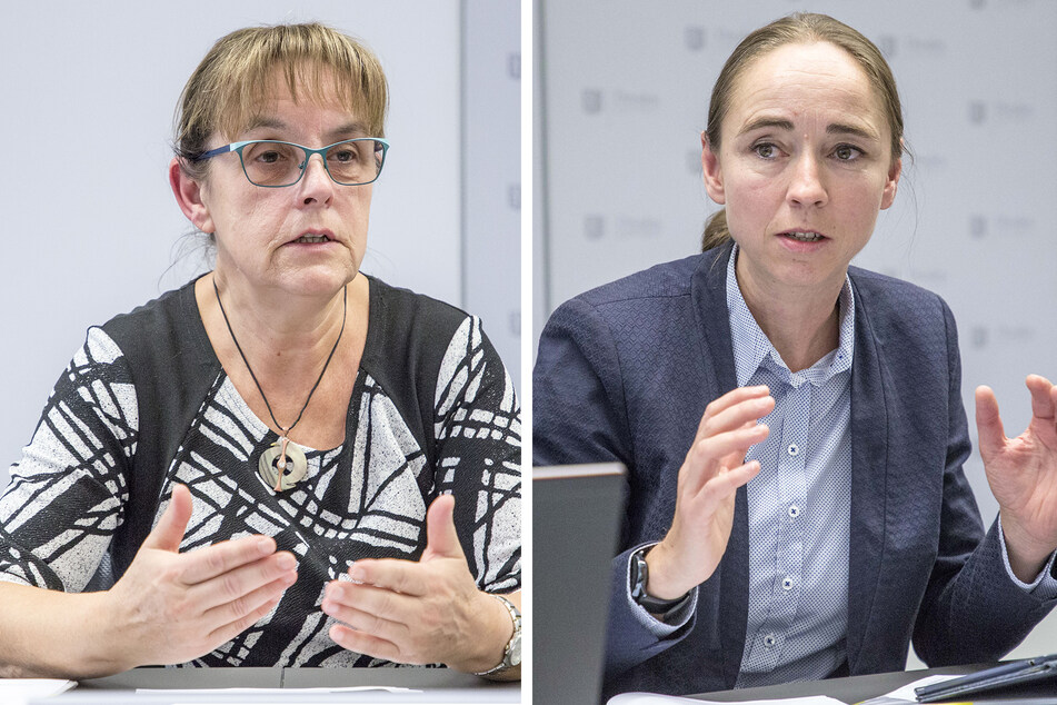 Kerstin Haase (60, l.) vom Gesundheitsamt und Bürgermeisterin Kristin Kaufmann (44, Linke, r.) haben über die aktuelle Lage informiert.