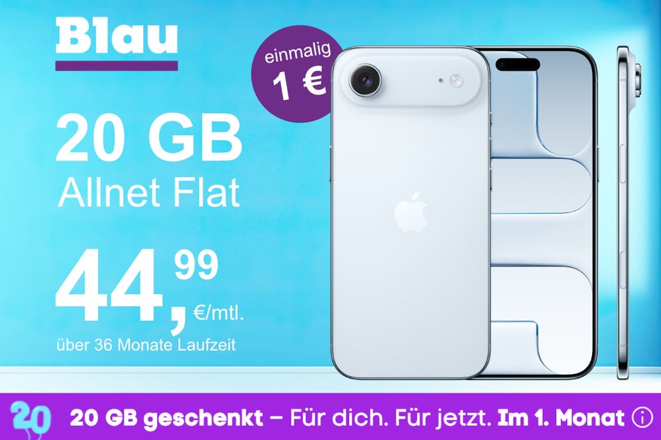 Das neue iPhone 17 Air im o2 Mobile M für einmalig 1 Euro.