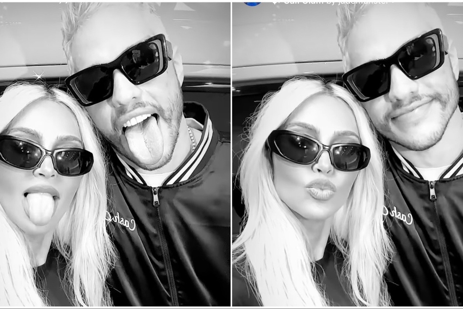 Kim and Pete show off their blonde hair-do's on the reality star's Instagram on Sunday.