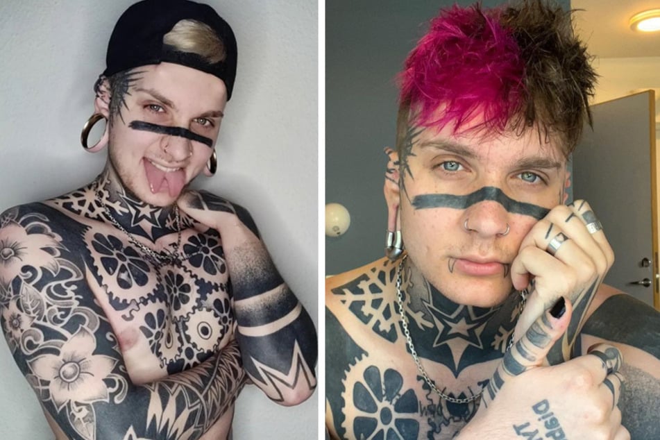 A heavily tattooed man has opened up about the backlash he receives due to his look when out in public.