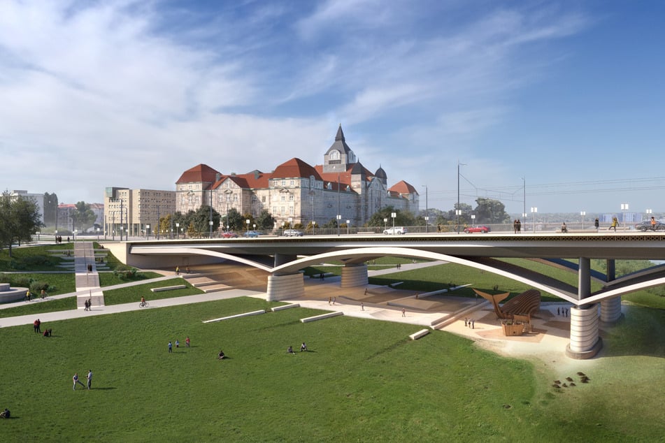 Bürger und Stadtrat haben sich festgelegt: So soll die neue Carolabrücke aussehen.