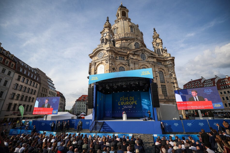 Der Neumarkt samt Frauenkirche boten eine perfekte Bühne für den Besuch.