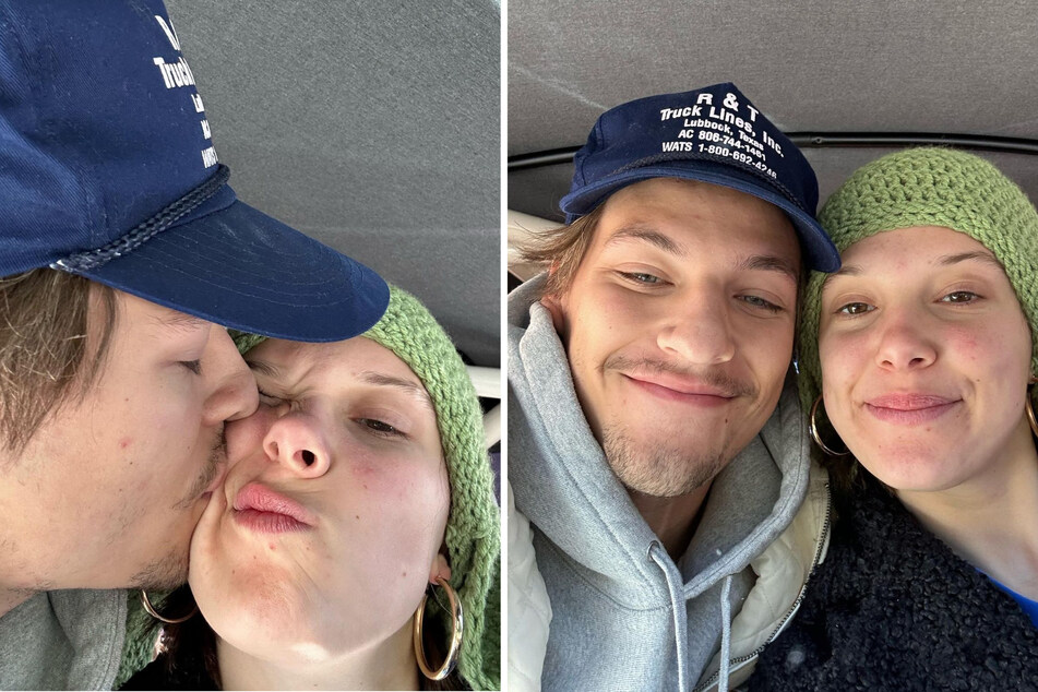 Millie Bobby Brown declared she is "in love" with fiancé Jake Bongiovi in some adorable new snaps shared on Friday.