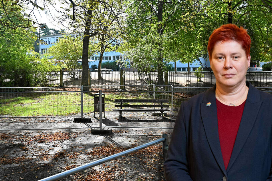 Dresden: Wiesen und Spielgeräte mit Bauzäunen abgesperrt: Dresdner Grundschüler wollen "ihren" Park zurück