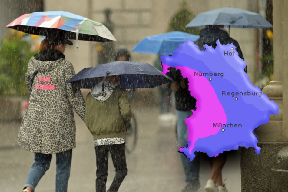 Am Mittwoch breitet sich der Dauerregen von Südwesten her über Bayern aus.