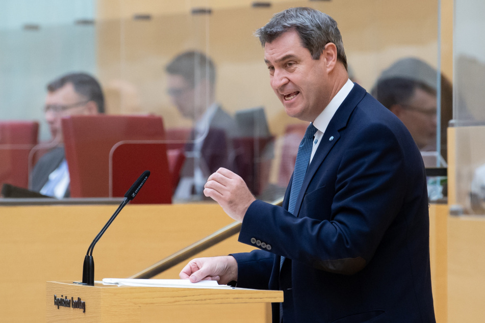 Markus Söder (54, CSU), Ministerpräsident von Bayern, gibt im bayerischen Landtag während einer Sondersitzung eine Regierungserklärung ab. (Archiv)