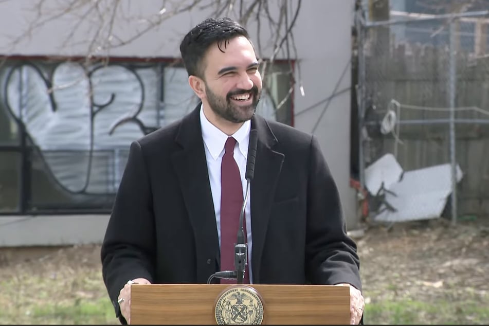 New York City Mayor Zohran Mamdani answers questions during a press conference announcing the Neighborhood Builders Fast Track on March 25, 2026.