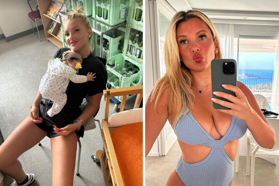 Evelyn Burdecki (34) zeigte sich auf ihrem Instagram-Profil mit einem frisch geborenen Baby auf dem Bauch.