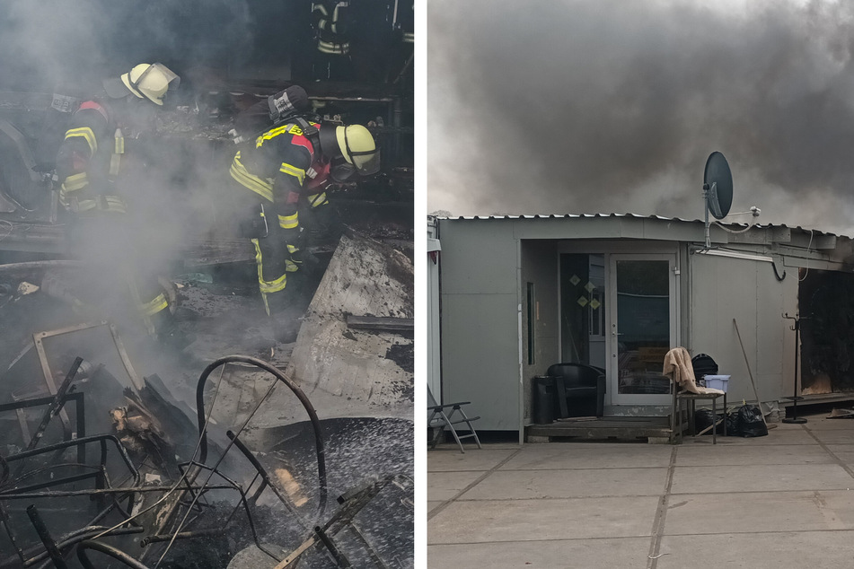 Wohncontainer fangen Feuer: Rettungskräfte verhindern Schlimmeres!