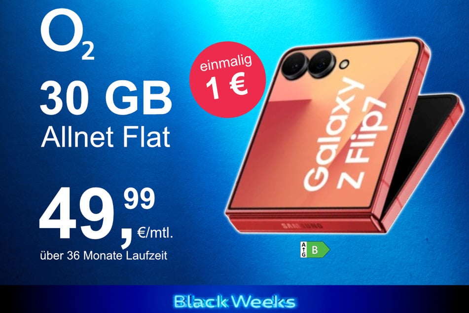 Das Samsung Galaxy Z Flip7 im o2 Mobile M für einmalig 1 Euro.