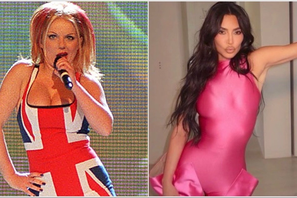Kim Kardashian got an honorary Spice Girls name from Ger Halliwell, aka Ginger Spice (l).