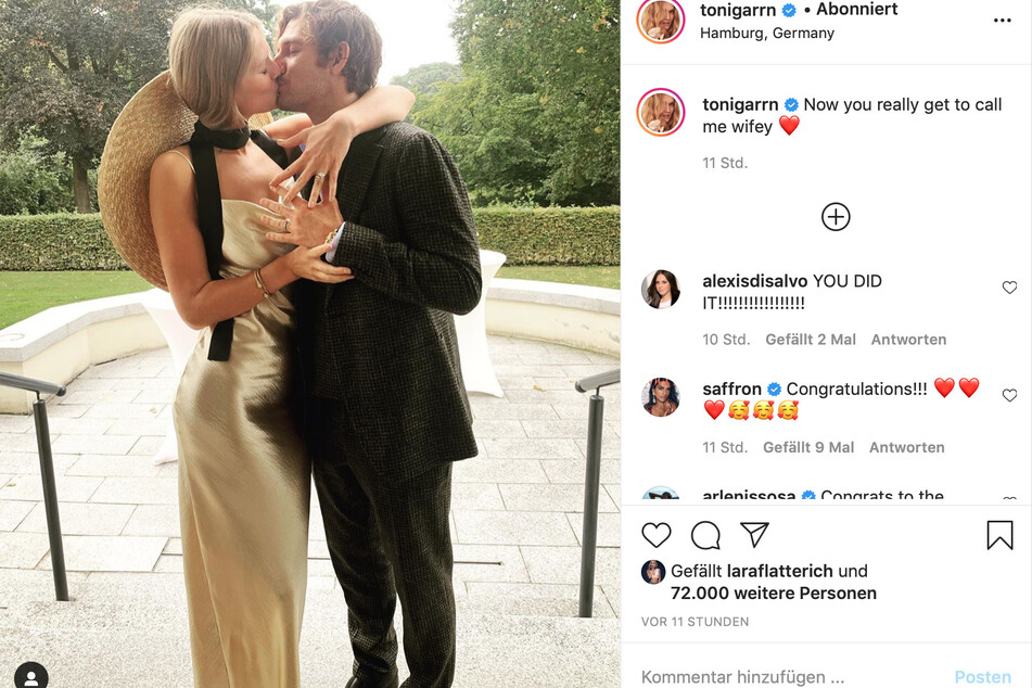 Toni Garrn (28) und der britische Schauspieler Alex Pettyfer (30 haben geheiratet.