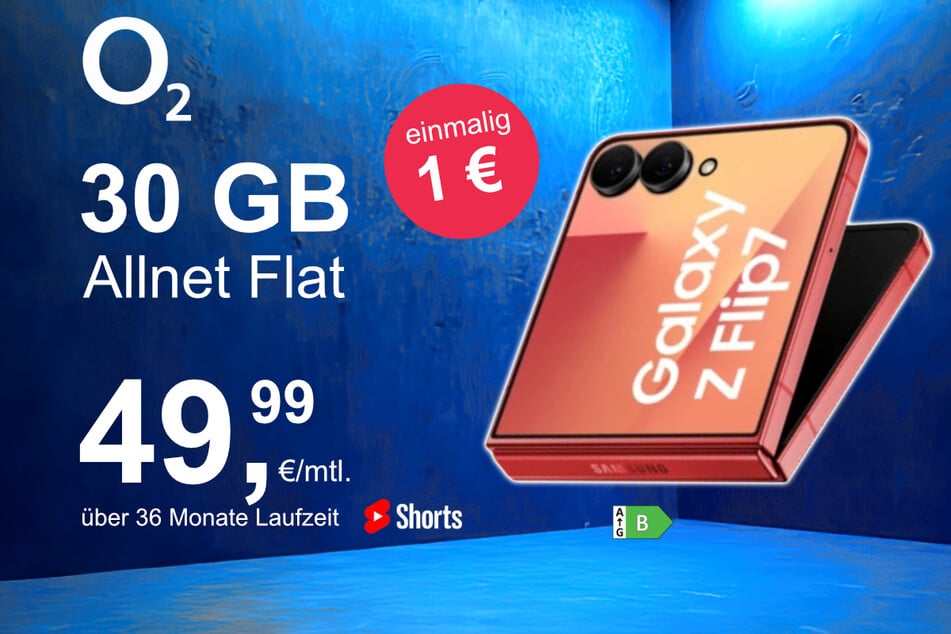 Das Samsung Galaxy Z Flip7 im o2 Mobile M für einmalig 1 Euro.