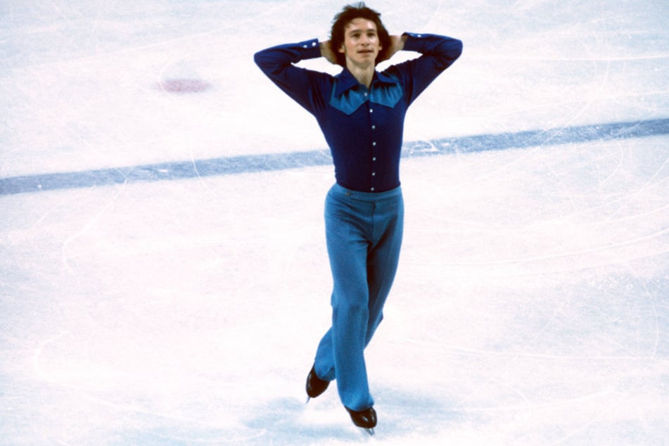 Eiskunstläufer Jan Hoffmann bei den Olympischen Winterspielen 1976 in Innsbruck.