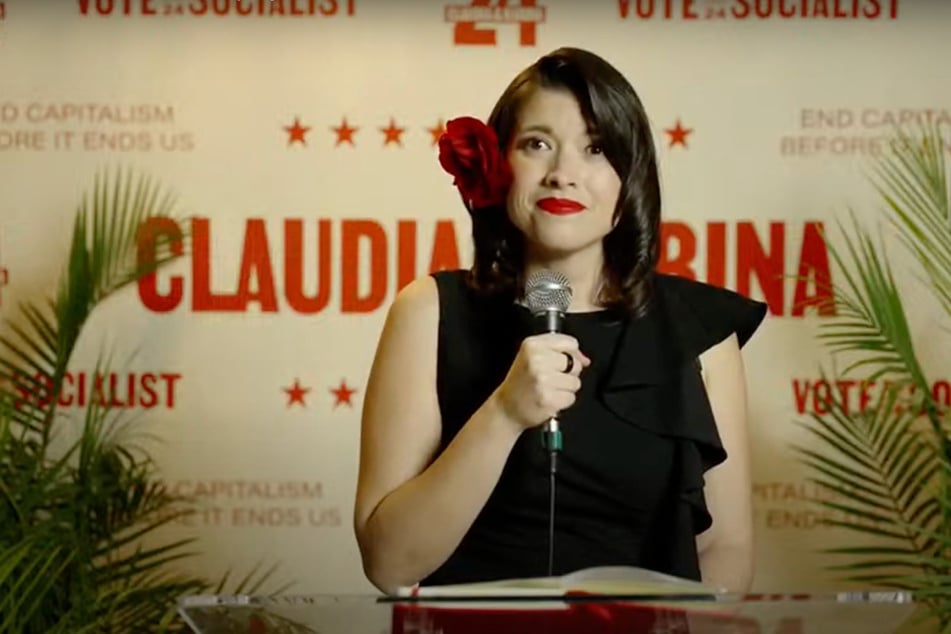 Socialist vice presidential candidate Karina Garcia speaks during the PSL's campaign launch event in Newark, New Jersey, on January 28, 2024.