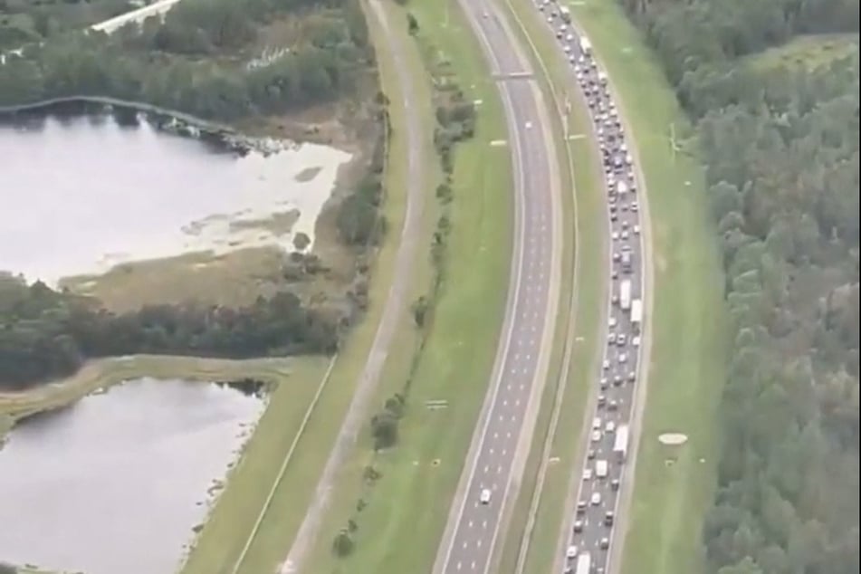 Traffic jammed up as Florida residents fled ahead of Milton's landfall.