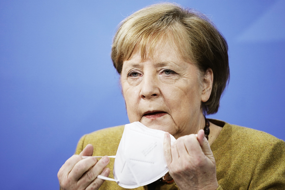 Bundeskanzlerin Angela Merkel (66, CDU), nimmt an einer Pressekonferenz teil.