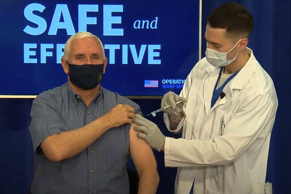 Vice President Mike takes Covid-19 vaccine on camera