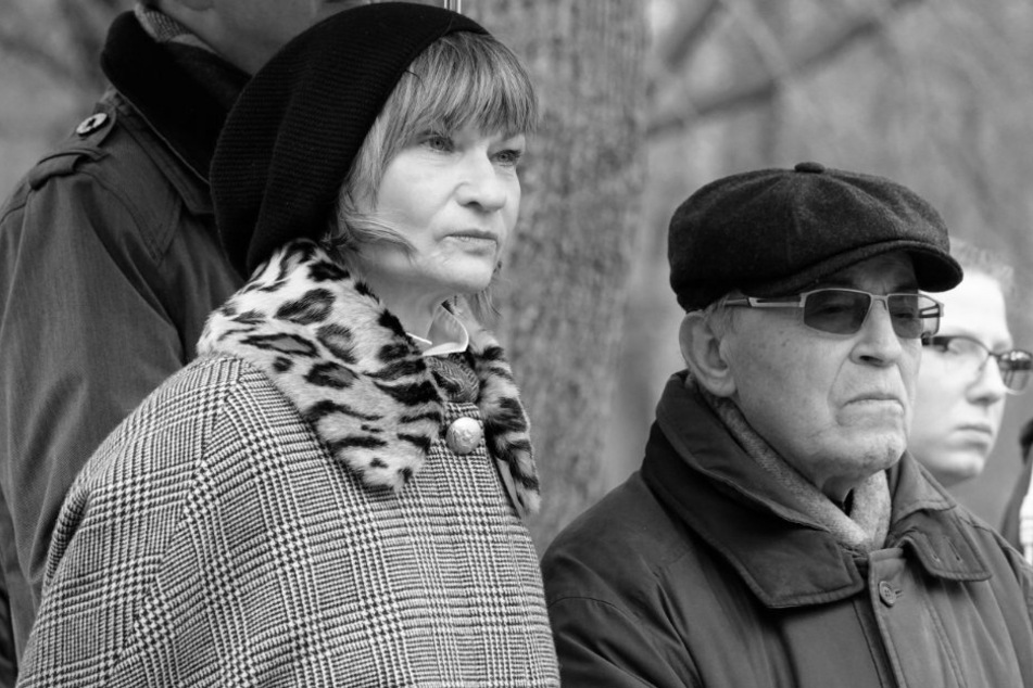 Siegmund Rotstein und OB Barbara Ludwig bei einer Gedenkveranstaltung 2019 in Chemnitz.
