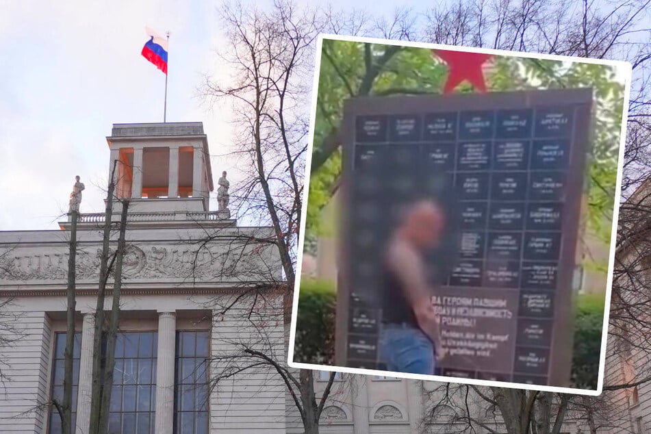 Pinkel-Nazi schändet sowjetisches Ehrenmal in Werneuchen