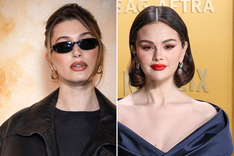 Fans are speculating that Selena Gomez (r.) may have thrown some shade at Hailey Bieber on her new album!