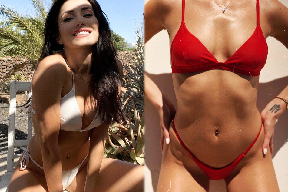 Anastasiya Avilova (32) weiß ihre Reize zu präsentieren: Die Montage zeigt Screenshots zweier Instagram-Posts des Models.