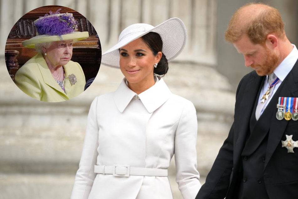 A new book reports that the late Queen Elizabeth II believed Prince Harry was "so consumed" by his love for Meghan Markle.