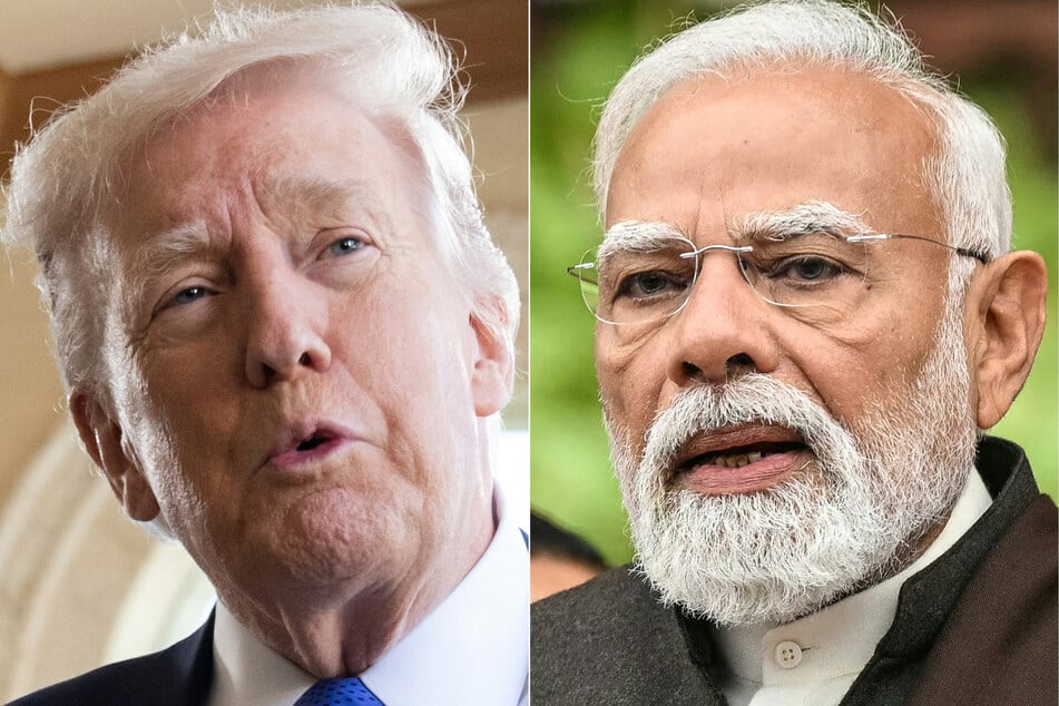 President Donald Trump (l.) has announced a new trade deal with India, agreeing to cut tariffs to 18% after a call with Prime Minister Narendra Modi.