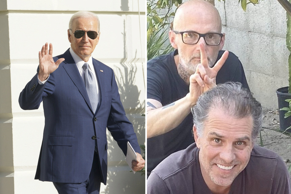 President Joe Biden's son Hunter Biden (r.) told musician Moby that he thinks Republicans are trying to get to his father through him.
