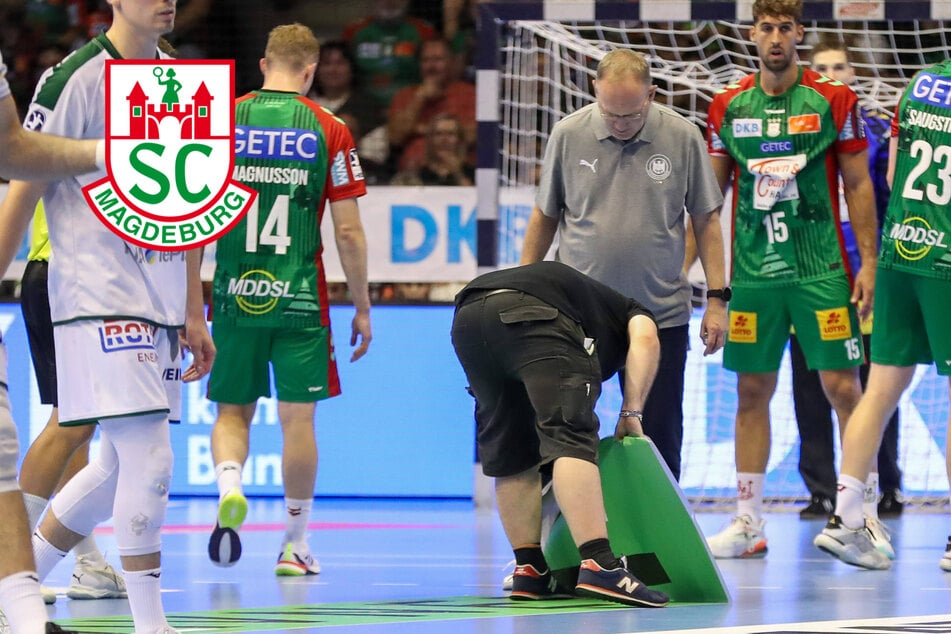 Kuriose Spielunterbrechung beim Handball-Meister: Plötzlich ist der größte Gegner der Bodenkleber!