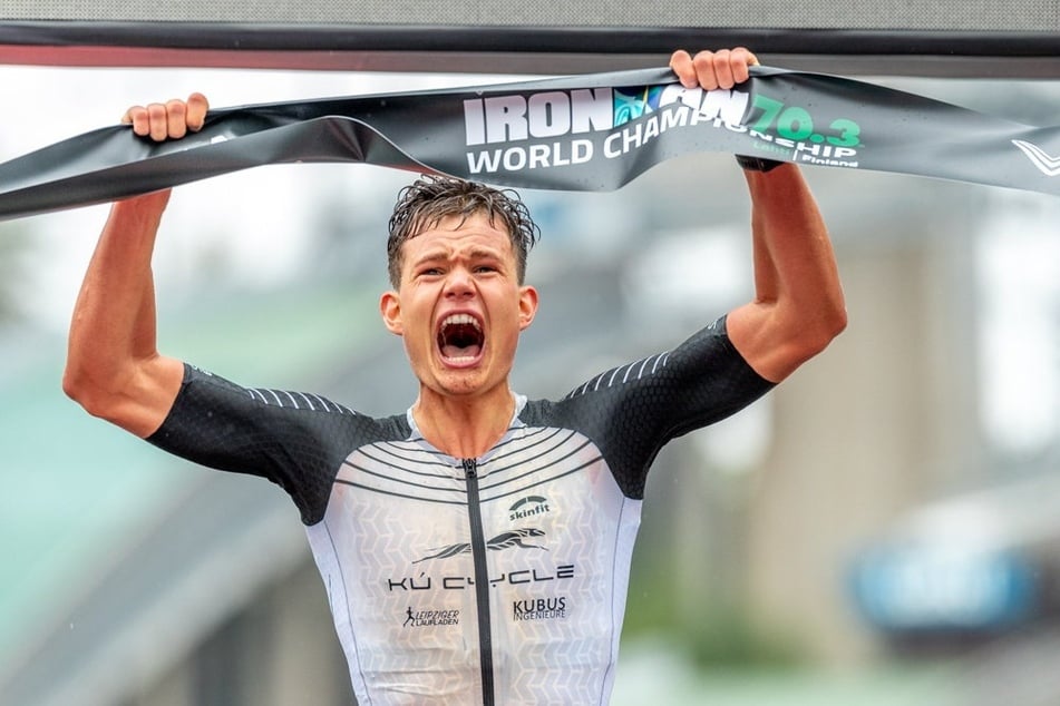 Der Leipziger Rico Bogen (25) wurde 2023 Weltmeister im Ironman 70.3 und möchte auch bei seinem Heimrennen in Leipzig 2026 antreten. (Archivbild)