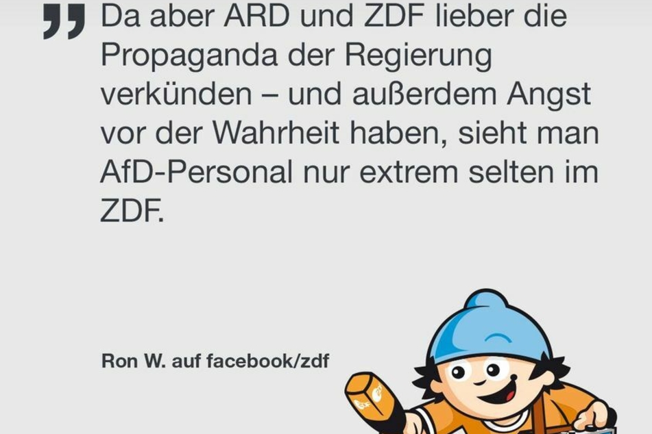 Diesmal beschwert sich Ron W. übers ZDF. Das schrieb er am Montag auf Facebook.