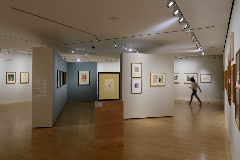 Blick in die Ausstellung "300 Jahre Sammeln in der Gegenwart" der Staatlichen Kunstsammlungen Dresden im Kupferstich-Kabinett im Residenzschloss. Das Museum zeigt alle Epochen anhand von etwa 160 Arbeiten.