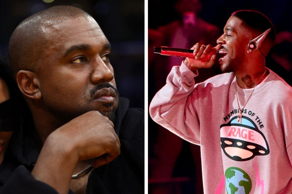 Kanye "Ye" West (l.) dropped out of the Rolling Loud Miami festival and was replaced by fellow rapper Kid Cudi.