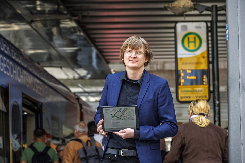 DVB-Projektleiter Patrick Wolf (35) sieht auch Einsatzmöglichkeiten an anderen Haltestellen.