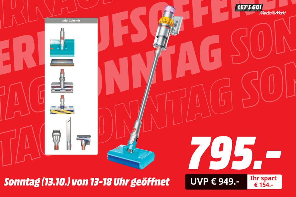 Dyson-Staubsauger für 795 statt 949 Euro.