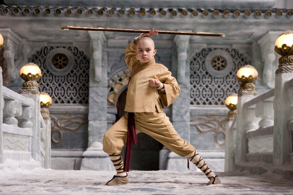 Noah Ringer as Aang in the film adaptation of Avatar: The Last Airbender.