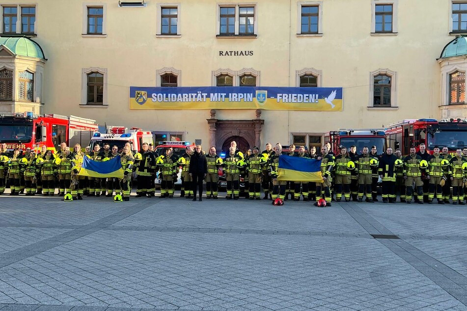 Steves Kameraden von der Freiwilligen Feuerwehr Borna haben seiner Rückreise entgegen gefiebert.