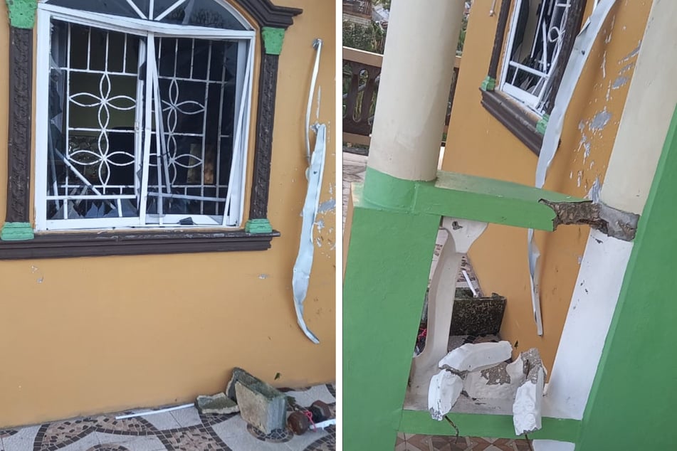 Auch an der Fassade sind die Spuren, die Hurrikan "Melissa" hinterlassen hat, deutlich sichtbar.