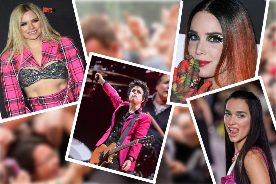 The newly announced 2022 Firefly lineup includes (from l. to r.) Avril Lavigne, Green Day, Halsey, and Dua Lipa.