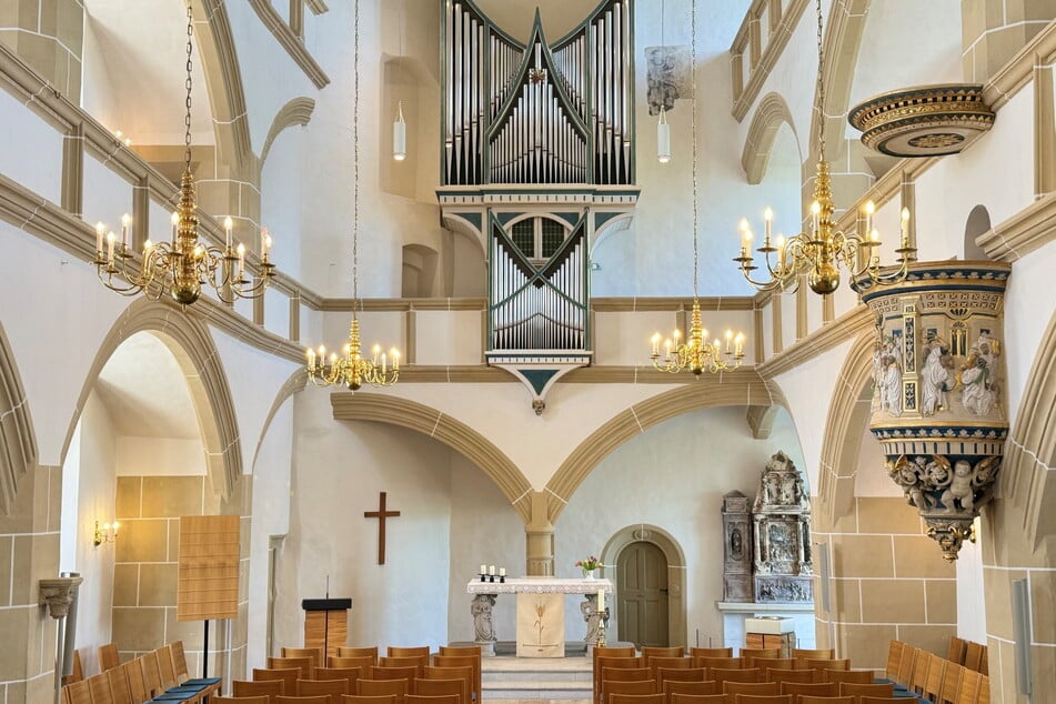 Der Innenraum der 1544 geweihten Schlosskapelle in Torgau. Sie gilt als der erste protestantische Kirchenneubau der Welt.