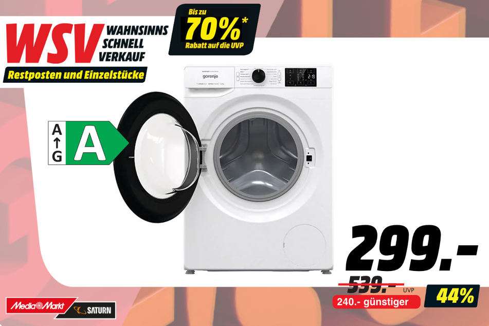 Gorenje-Waschmaschine für 299 statt 539 Euro.