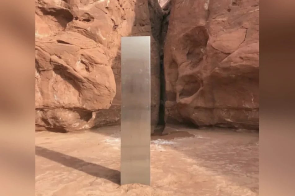A helicopter crew discovered the monolith in the Utah desert last week.