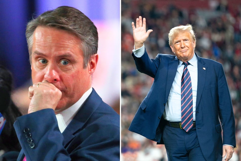 ABC News suspended reporter Terry Moran (l.) on Sunday after President Donald Trump's administration complained about a critical social media post he shared.
