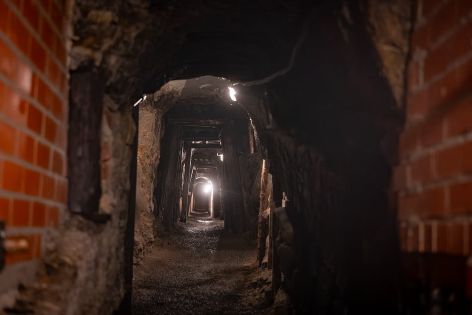 Rund hundert Meter lang führt der Tunnel im Bergwerk in 20 Meter Tiefe.